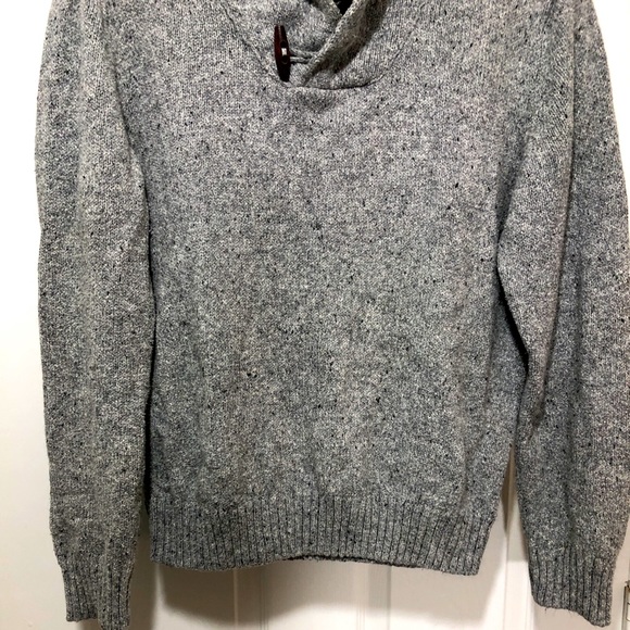 Urban Pipeline Toggle Sweater Pullover Fisherman's Shawl Gray Cotton Blend Sz M - Picture 3 of 7